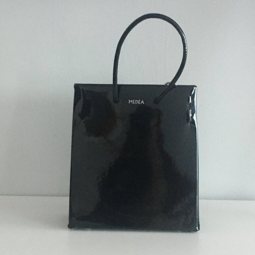 Medea Black Patent Leather Bag